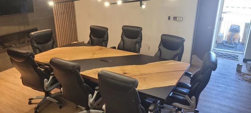 Maple Black Epoxy Confrence Table — main view
