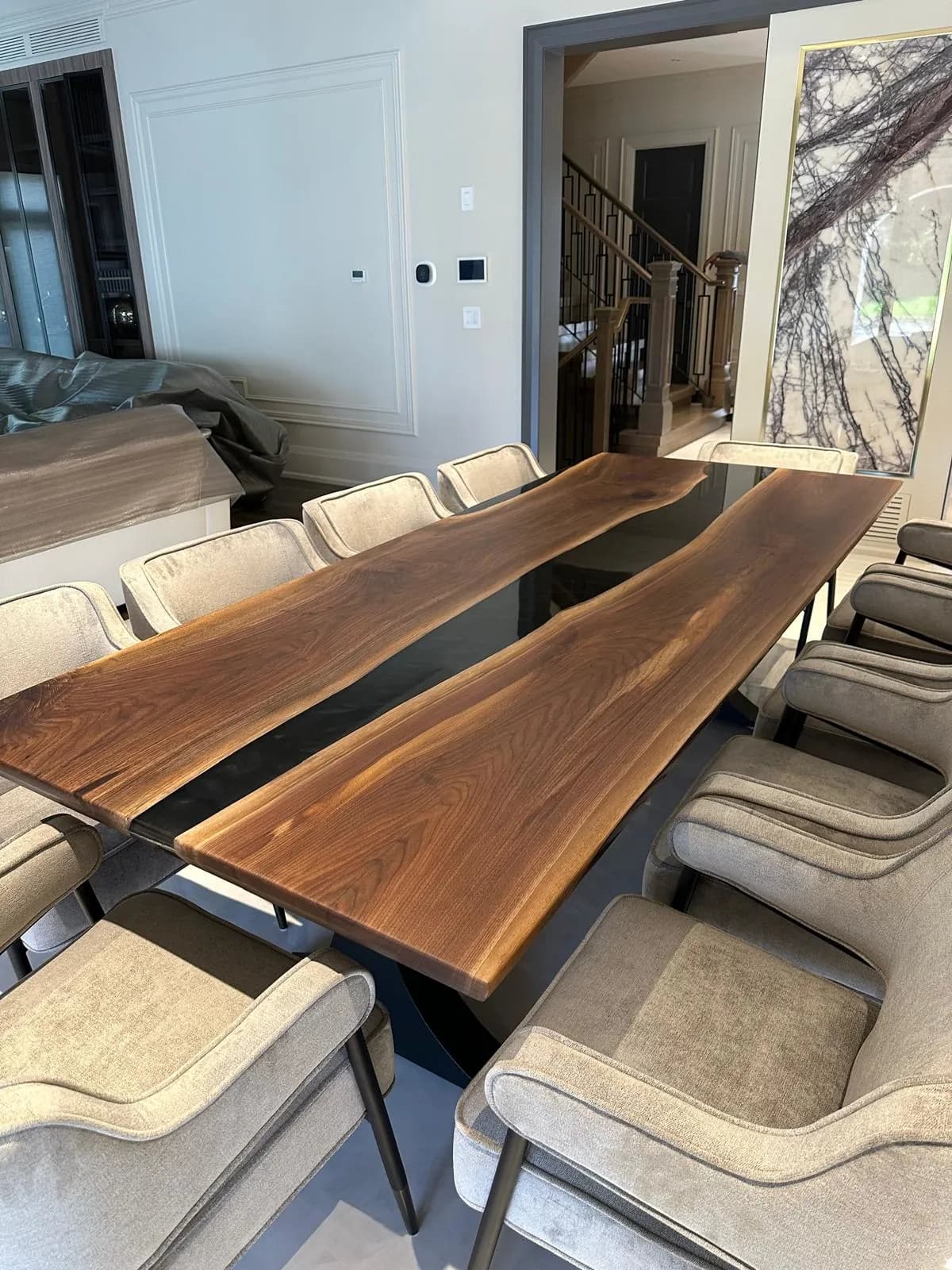 Walnut Polished Epoxy Table — main view
