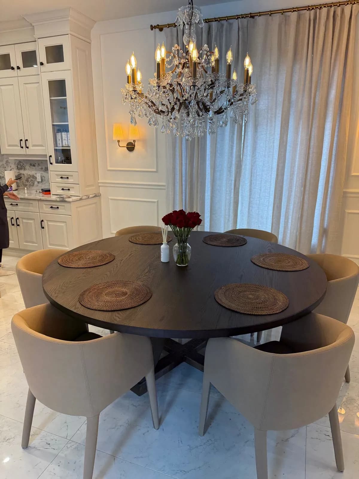White Oak Circular Table — main view